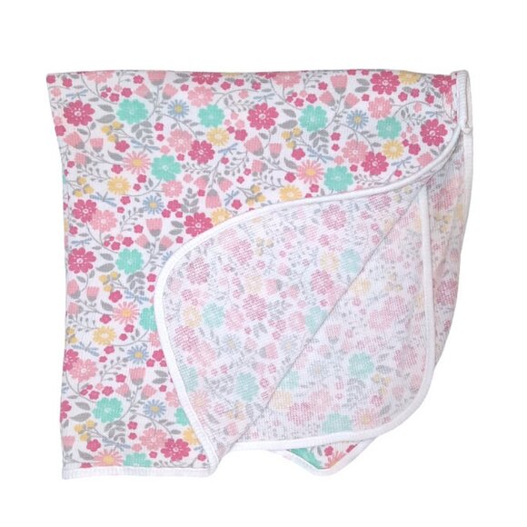 Parents Choice Floral Thermal Waffle Weave Security Lovey Blanket 28" X 28" - Picture 2 of 4